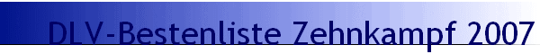 DLV-Bestenliste Zehnkampf 2009